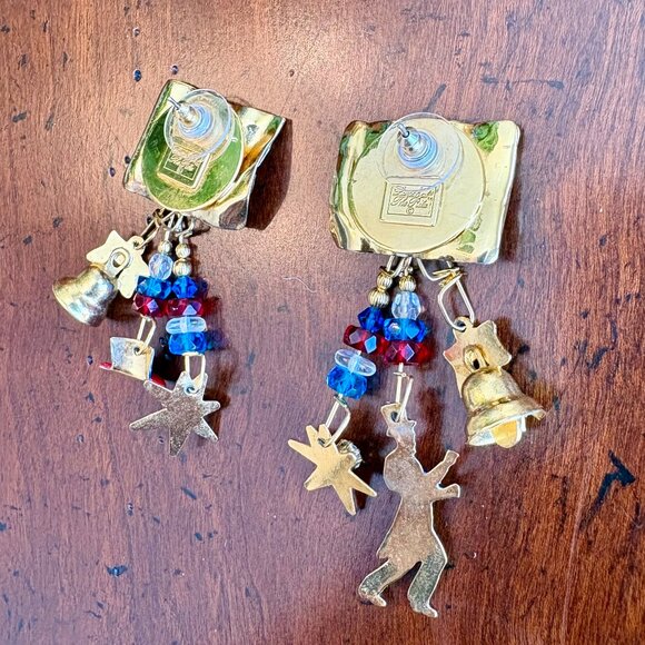 LUNCH at the Ritz | Jewelry | Lunch At The Ritz Patriotic  Lunch at The Ritz 90\'s Vintage Red White and Blue Flag Earrings